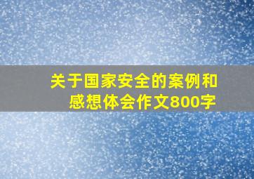 关于国家安全的案例和感想体会作文800字