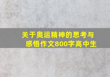 关于奥运精神的思考与感悟作文800字高中生