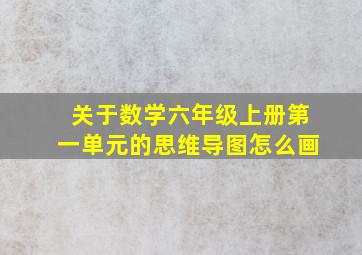 关于数学六年级上册第一单元的思维导图怎么画