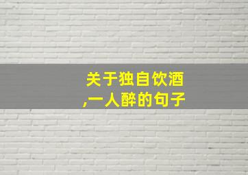 关于独自饮酒,一人醉的句子