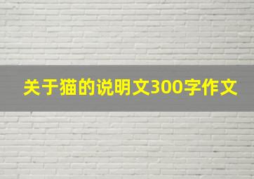 关于猫的说明文300字作文