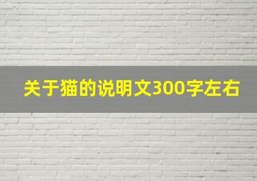 关于猫的说明文300字左右