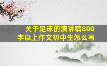 关于足球的演讲稿800字以上作文初中生怎么写