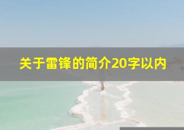 关于雷锋的简介20字以内