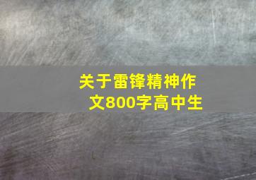 关于雷锋精神作文800字高中生