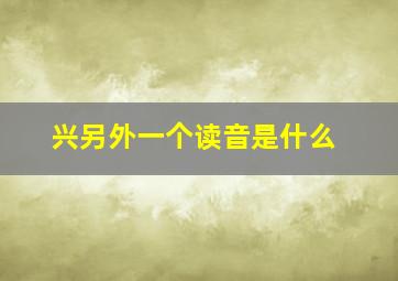 兴另外一个读音是什么