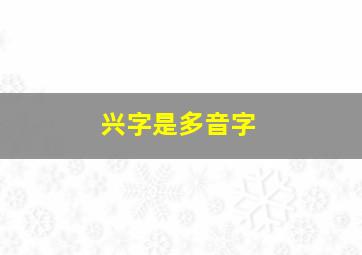 兴字是多音字