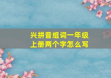 兴拼音组词一年级上册两个字怎么写