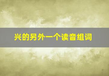 兴的另外一个读音组词