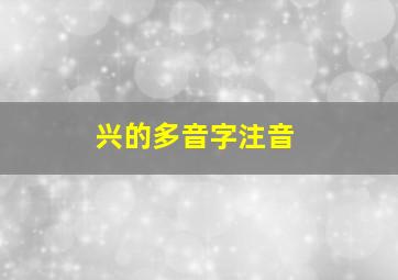 兴的多音字注音