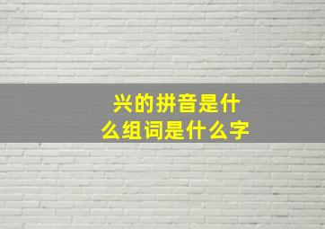 兴的拼音是什么组词是什么字