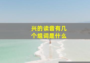 兴的读音有几个组词是什么