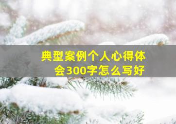 典型案例个人心得体会300字怎么写好