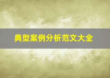 典型案例分析范文大全