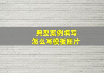 典型案例填写怎么写模板图片