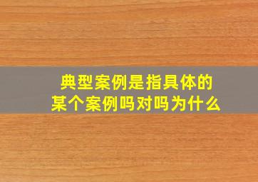 典型案例是指具体的某个案例吗对吗为什么