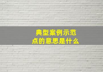 典型案例示范点的意思是什么