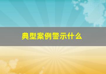 典型案例警示什么