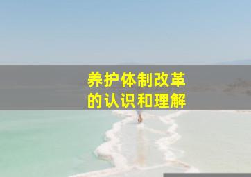 养护体制改革的认识和理解