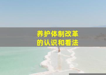 养护体制改革的认识和看法