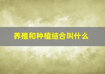 养殖和种植结合叫什么