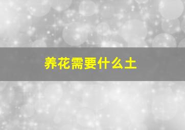 养花需要什么土