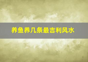 养鱼养几条最吉利风水