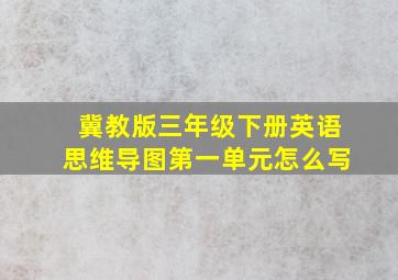 冀教版三年级下册英语思维导图第一单元怎么写