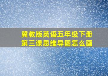 冀教版英语五年级下册第三课思维导图怎么画