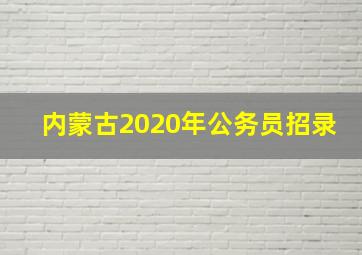 内蒙古2020年公务员招录