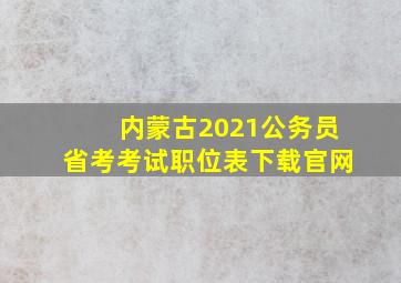 内蒙古2021公务员省考考试职位表下载官网