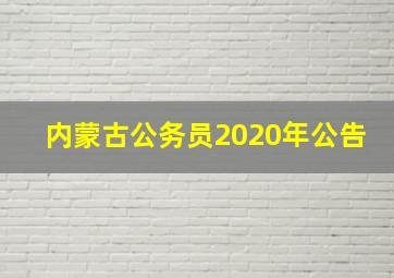 内蒙古公务员2020年公告