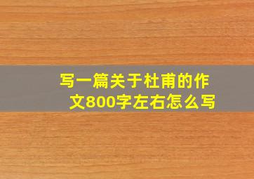 写一篇关于杜甫的作文800字左右怎么写