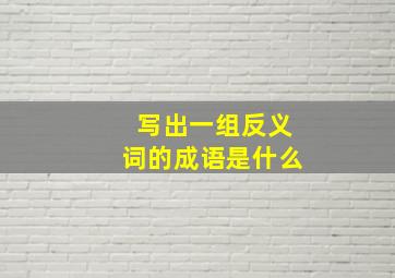 写出一组反义词的成语是什么