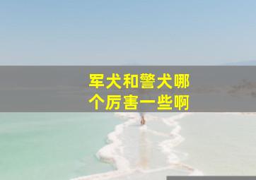 军犬和警犬哪个厉害一些啊