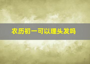 农历初一可以理头发吗