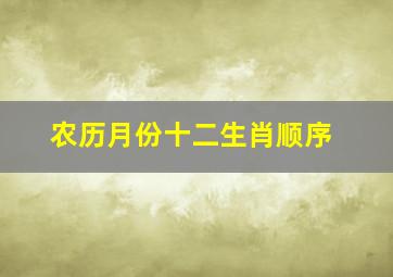 农历月份十二生肖顺序