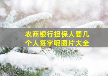 农商银行担保人要几个人签字呢图片大全