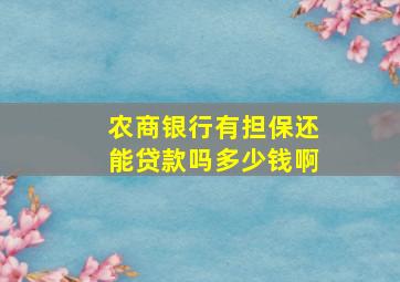 农商银行有担保还能贷款吗多少钱啊