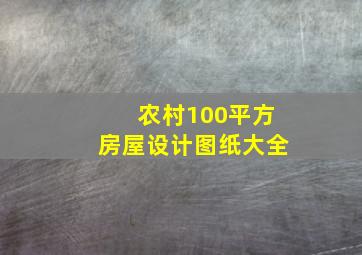 农村100平方房屋设计图纸大全