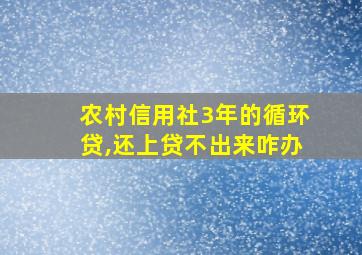 农村信用社3年的循环贷,还上贷不出来咋办