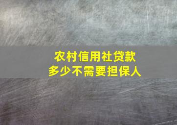 农村信用社贷款多少不需要担保人