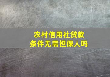 农村信用社贷款条件无需担保人吗