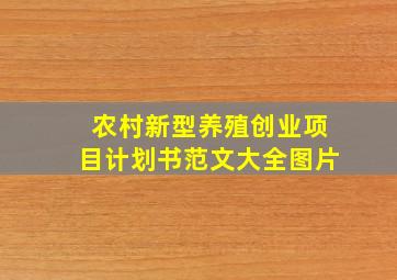 农村新型养殖创业项目计划书范文大全图片