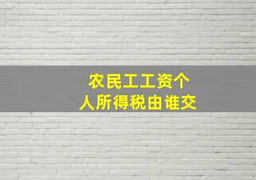 农民工工资个人所得税由谁交