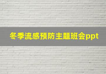 冬季流感预防主题班会ppt