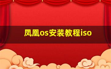 凤凰os安装教程iso