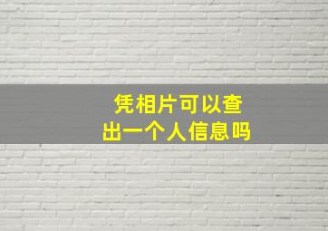 凭相片可以查出一个人信息吗