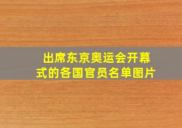 出席东京奥运会开幕式的各国官员名单图片