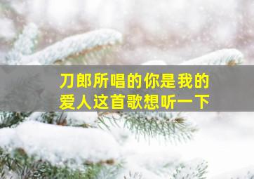 刀郎所唱的你是我的爱人这首歌想听一下